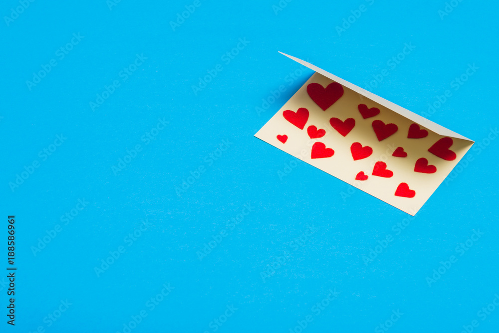 Greeting card with hearts
