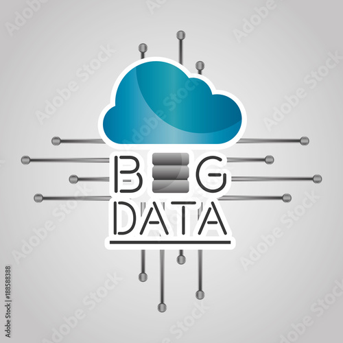 big data cloud technology storage info vector illustration