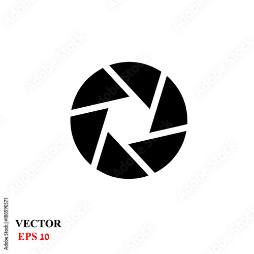 Vector black camera shutter