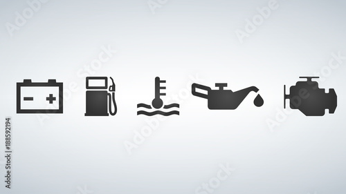 Car dashboard icons, vector illustration photo