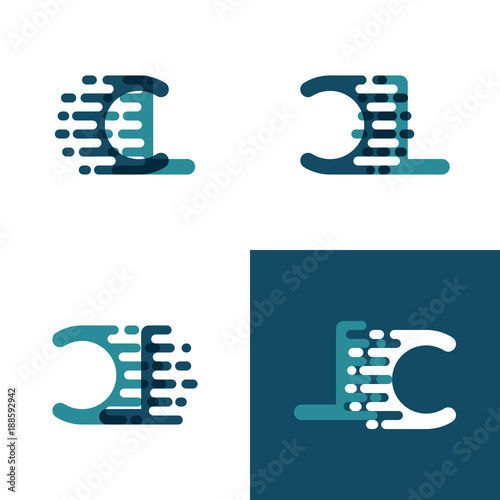 CL letters logo with accent speed in light green and dark blue