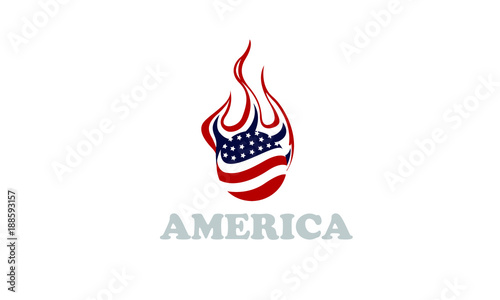 american flag and football