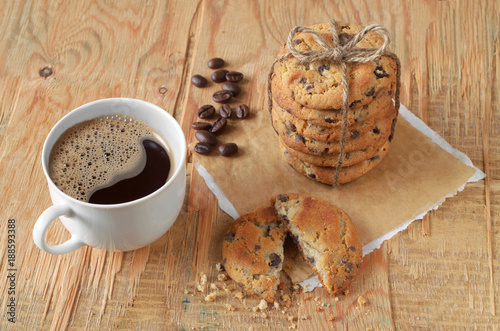 Coffee and chocolate chip cookies