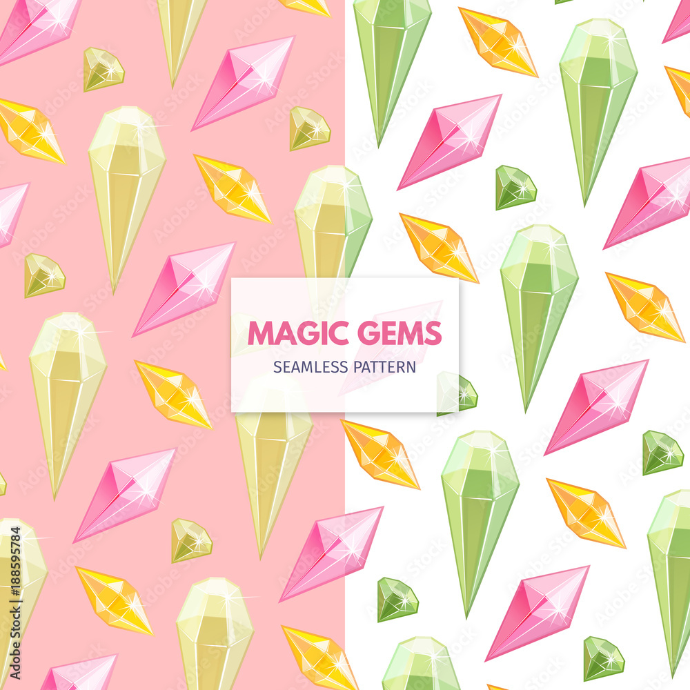 'Magic Gems' seamless pattern 'Magic Gems' seamless pattern