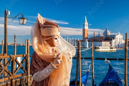 Fotótapéta Colorful carnival masks at a traditional festival in Venice, Italy