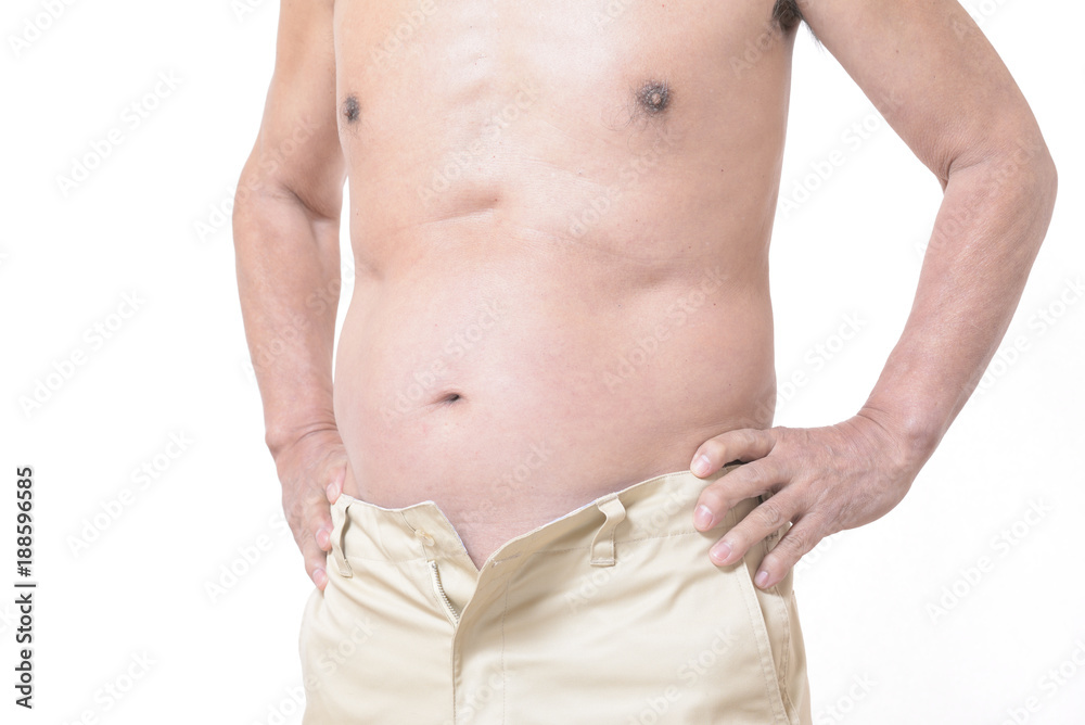 Naklejka premium 太った男性のお腹