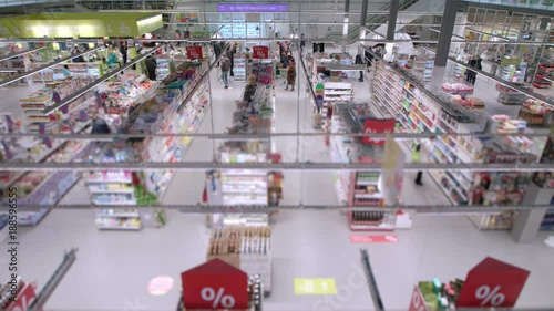 Timelapse grocery supermarket