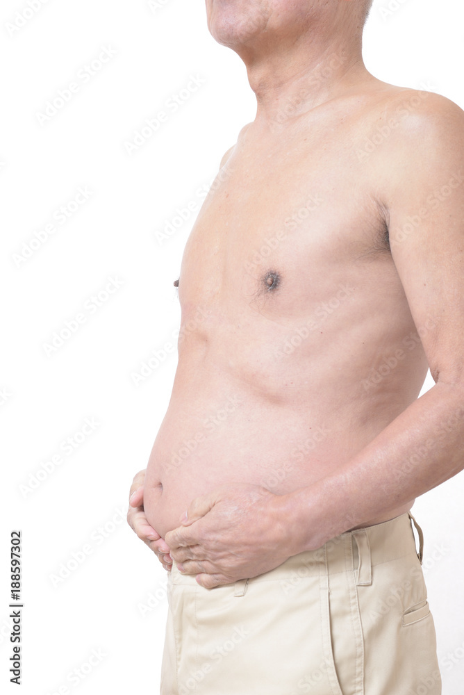 Naklejka premium 太った男性のお腹
