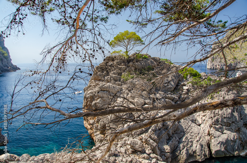 View of the Coast Near Sa Calobra, Majorca, Spain View of the Coast Near Sa Calobra, Majorca, Spain