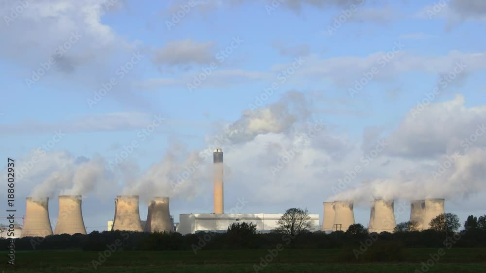 Drax Power Station Cooling Towers & Chimney; Drax Power Station; Drax, North Yorkshire, England Drax Power Station Cooling Towers & Chimney; Drax Power Station; Drax, North Yorkshire, England