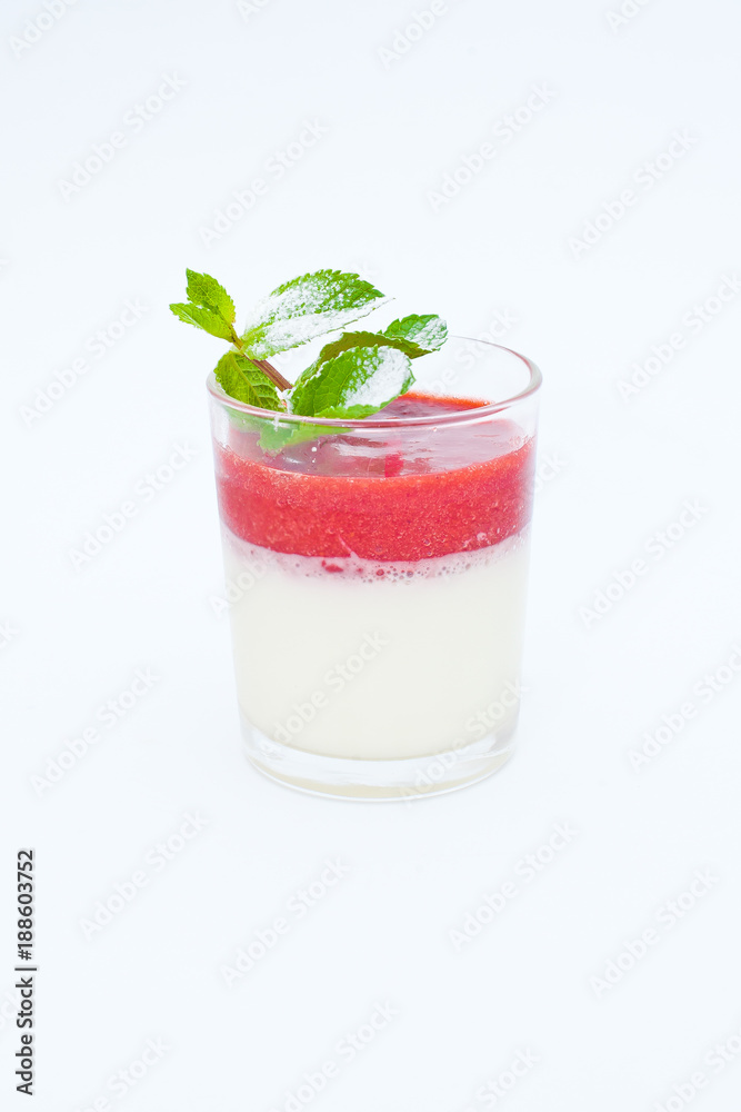 Strawberry dessert on isolated white background Strawberry dessert on isolated white background