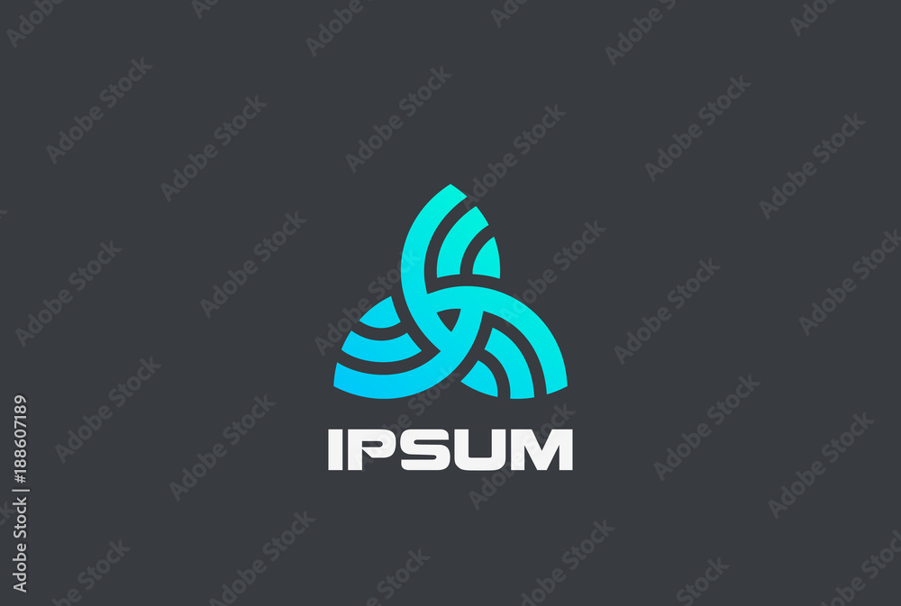 Obraz premium Trinity Triangle abstract shape Logo design vector