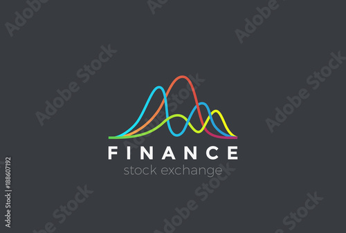Financial Stock Exchange Market Charts Logo vector. Finance