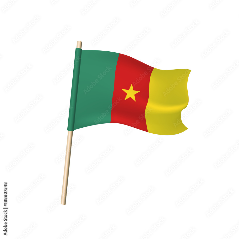 Cameroon vector flag (yellow star on red, yellow and green vertical stripes). Cameroon vector flag (yellow star on red, yellow and green vertical stripes).