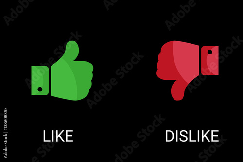finger up and down. like and dislike. Yes or no. versus, vs