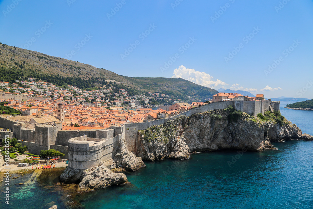 The City Walls in Croatia's Dubrovnik on a sunny day