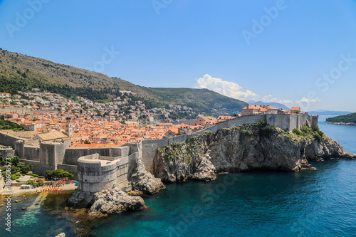 Fototapeta Naklejka Na Ścianę i Meble -  The City Walls in Croatia's Dubrovnik on a sunny day