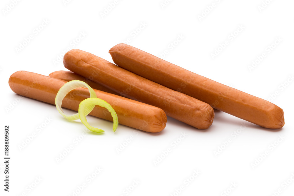 Fresh sausage isolated over white background. Fresh sausage isolated over white background.