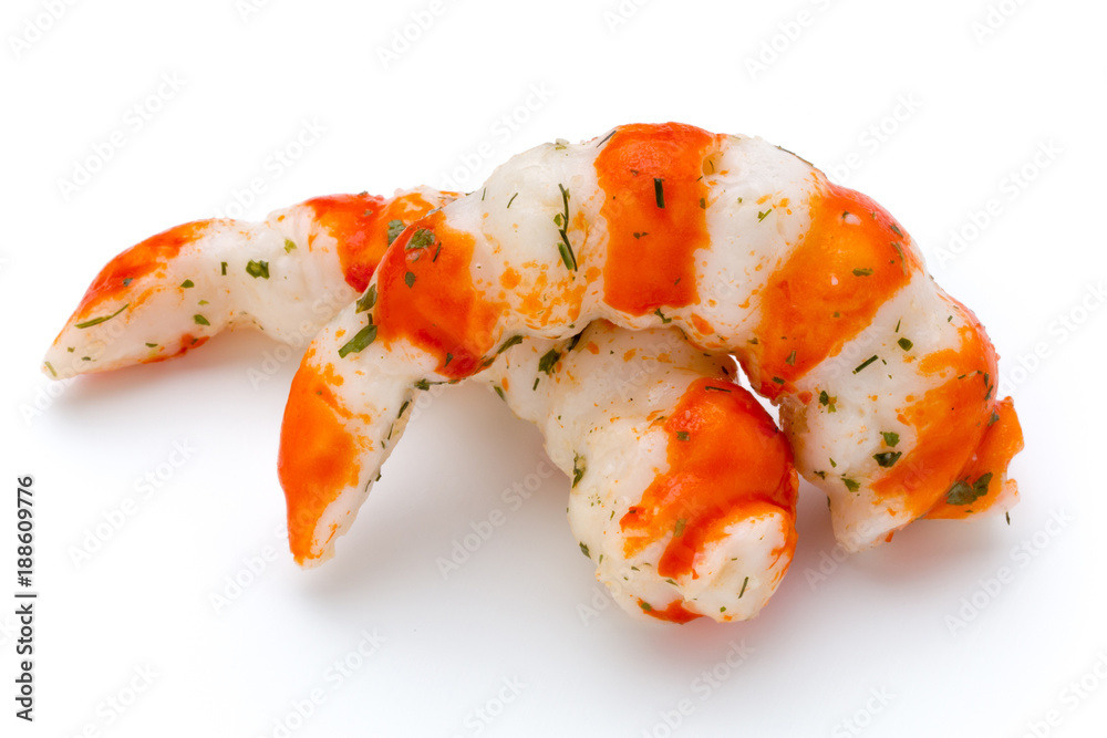 Cooked shrimps isolated on white background. Cooked shrimps isolated on white background.