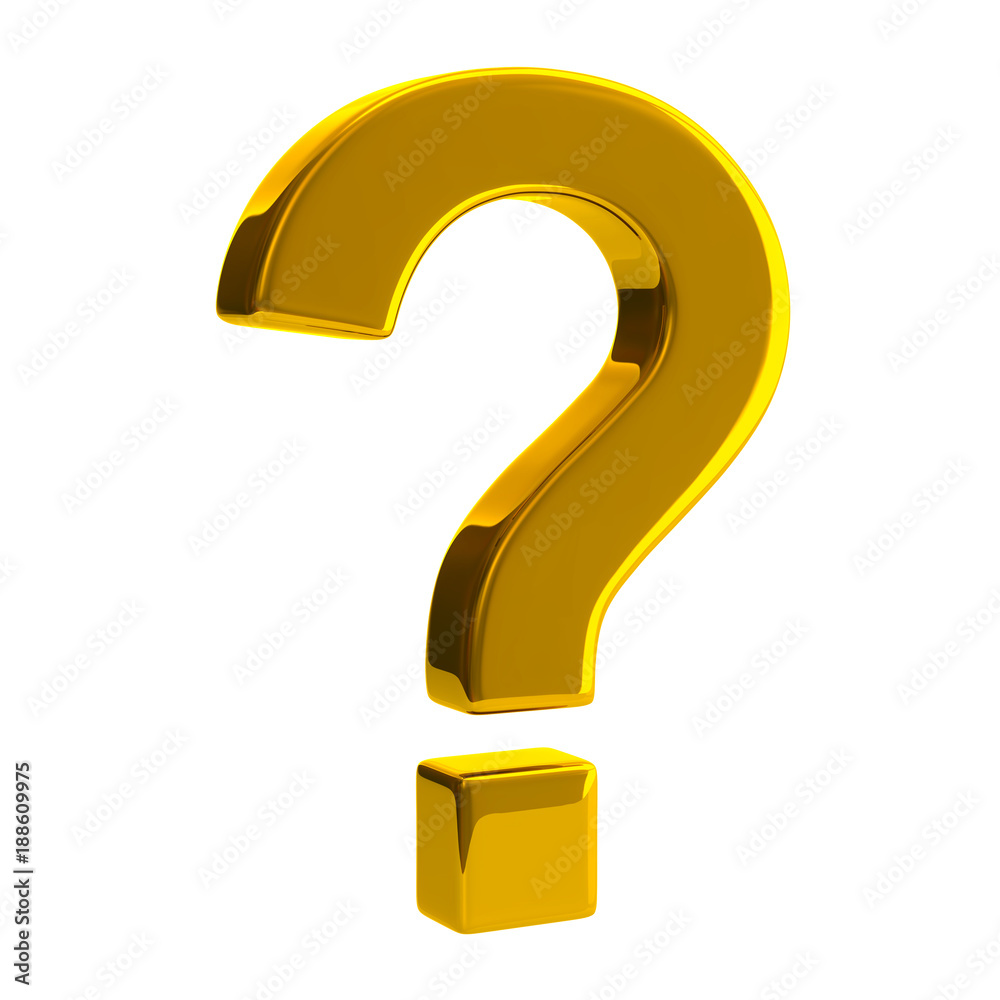 3d illustration of gold question mark 3d illustration of gold question mark