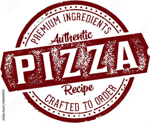 Premium Pizza Vintage Menu Label