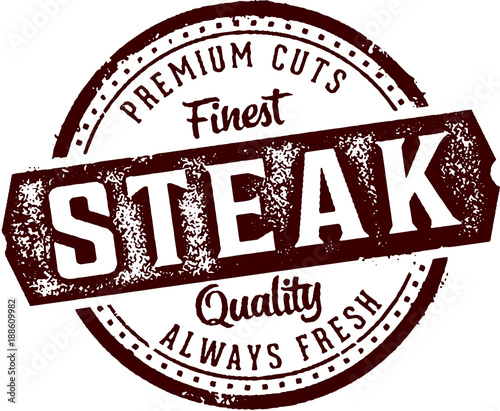 Premium Steak Vintage Menu Label