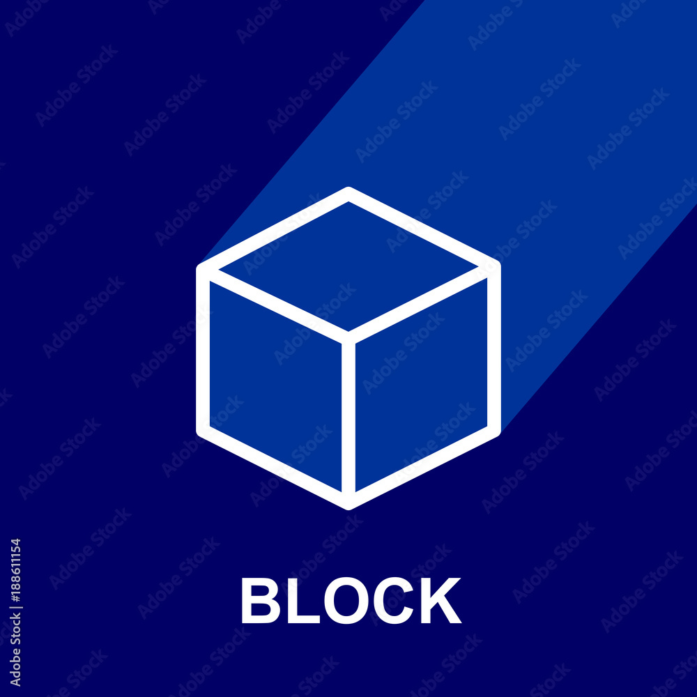 Block chain web icon with long shadow. Block Chain Technology Concept or symbol. Vector Illustration. Block chain web icon with long shadow. Block Chain Technology Concept or symbol. Vector Illustration.
