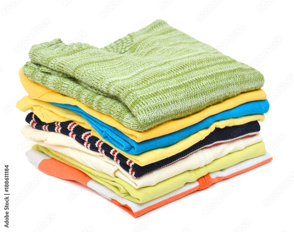 stack of clothing isolated on white stack of clothing isolated on white