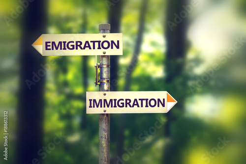Guiding signs showing migrating directions © pathdoc