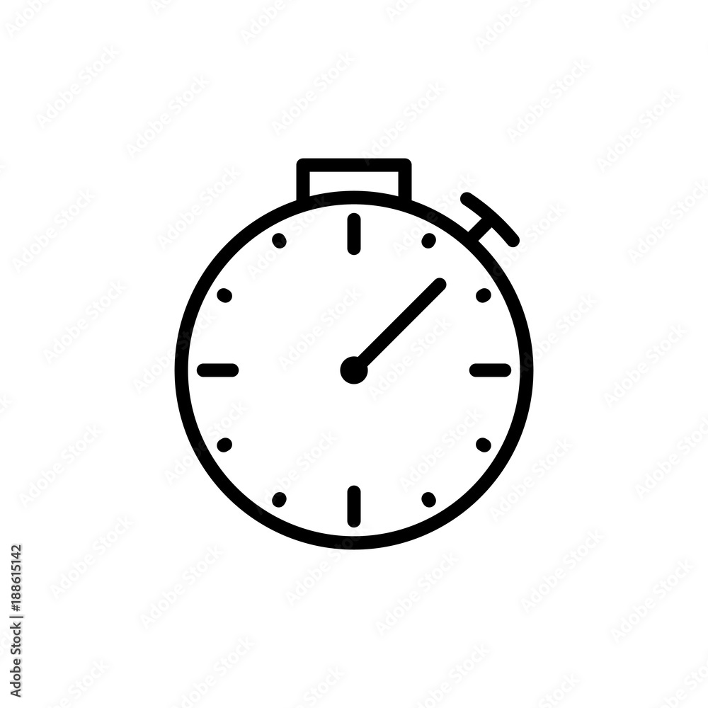 stopwatch line icon on white background stopwatch line icon on white background