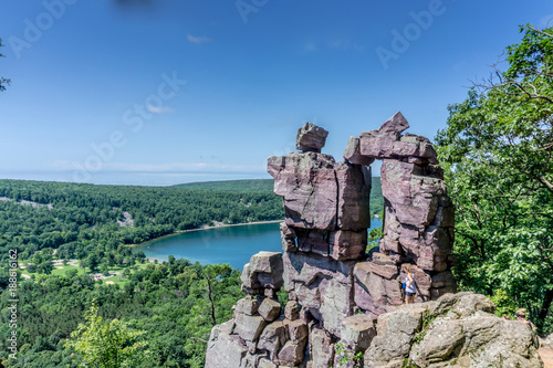 Exotic Devil's Doorway Rock Formation at Devil's Lake State Park in WI