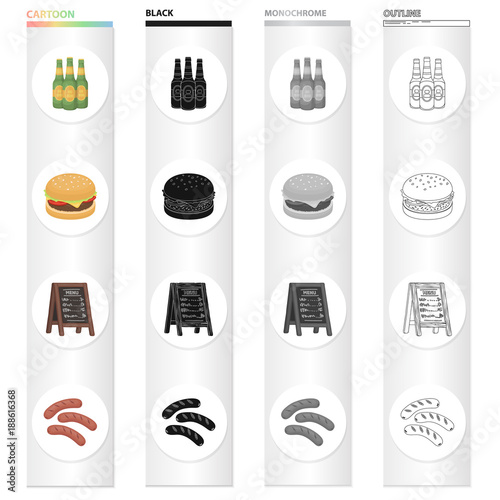 Tavern, food, Recreation and other web icon in cartoon style.Stand, tree, sausages, icons in set collection.