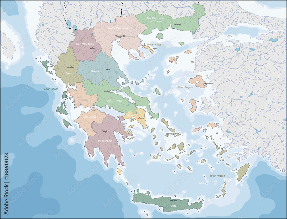 Obraz premium Mapa Grecji