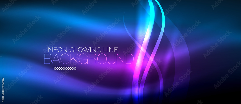 Neon blue elegant smooth wave lines digital abstract background Neon blue elegant smooth wave lines digital abstract background