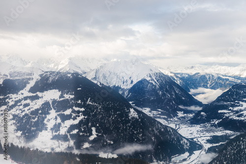 Winter view on the valley in Swiss Alps, Verbier, Switzerland © manuta