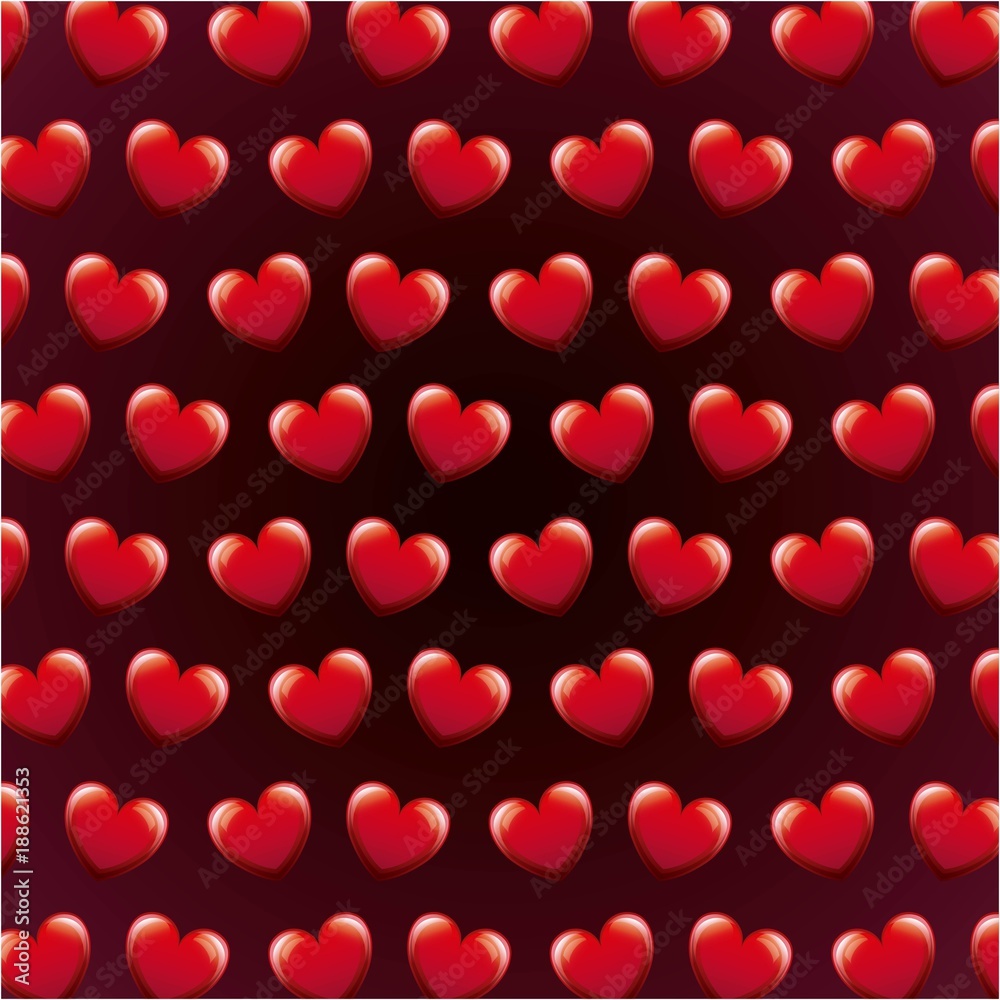 seamless pattern love heart valentines day vector illustration