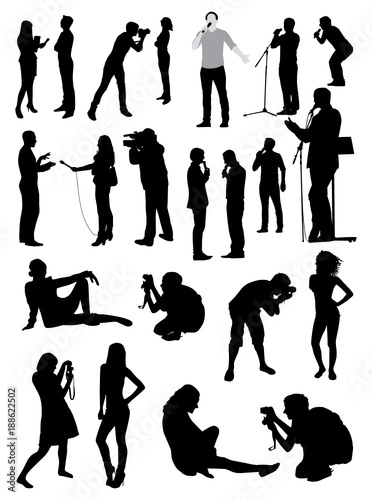 Media people silhouettes