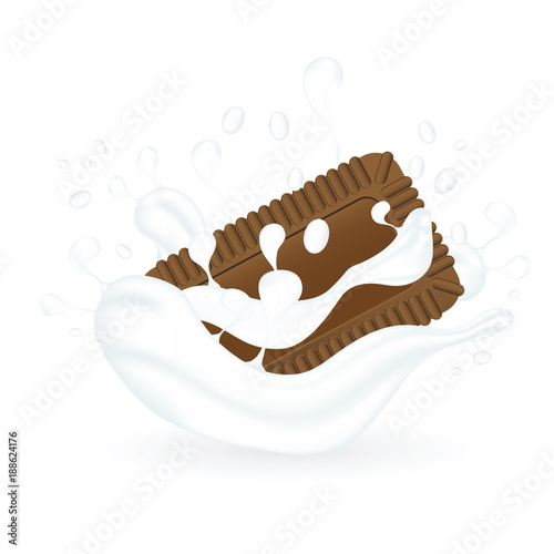 cookies in milk illustration
