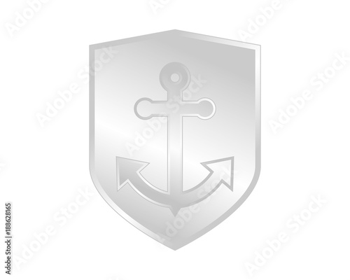 silver shield anchor hook navy marine harbor port symbol icon image Free Download silver shield anchor hook navy marine harbor port symbol icon image - GFXLoad