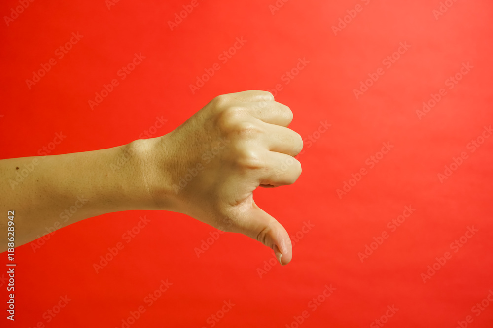Boo Boo Booing 手の表現 ブーイング 赤色背景 Stock 写真 Adobe Stock Boo Boo Booing 手の表現 ブーイング 赤色背景 Stock 写真 Adobe Stock