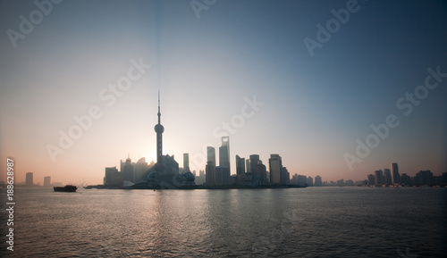 sunrise view in Shanghai, China © 辉 李