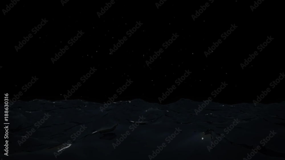  CG Waves rippling under the night starry sky in the ocean