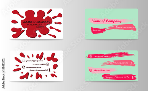 Set of Creative Business Card Print Templates. trending Style Vector Illustration. Stationery Design