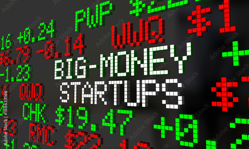 Big Money Startups Stock Market IPO Ticker 3d Illustration Big Money Startups Stock Market IPO Ticker 3d Illustration