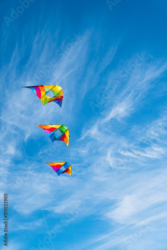 Flying Kites on a blue sky