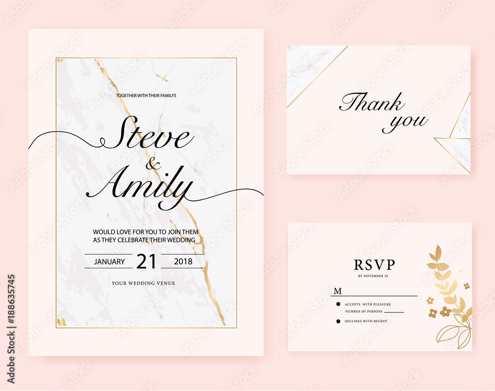 Marble wedding card Marble wedding card