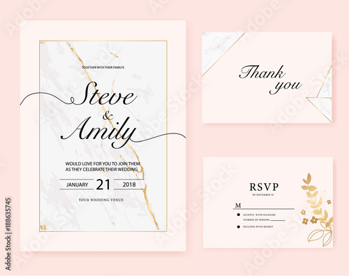 Marble wedding card