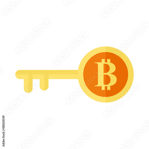 Bitcoin Key Symbol Vector Illustration Graphic