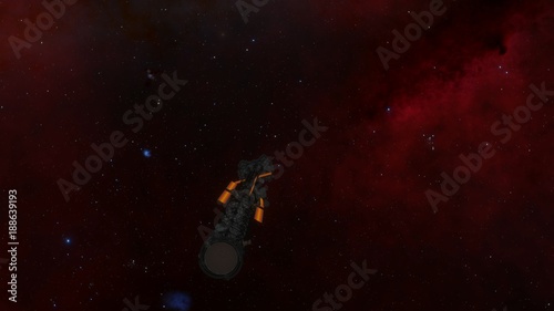 Starship in an Interstellar Nebula