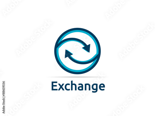 delivery logistic courier transport logo. exchange money finance service and internet thinks concept design.